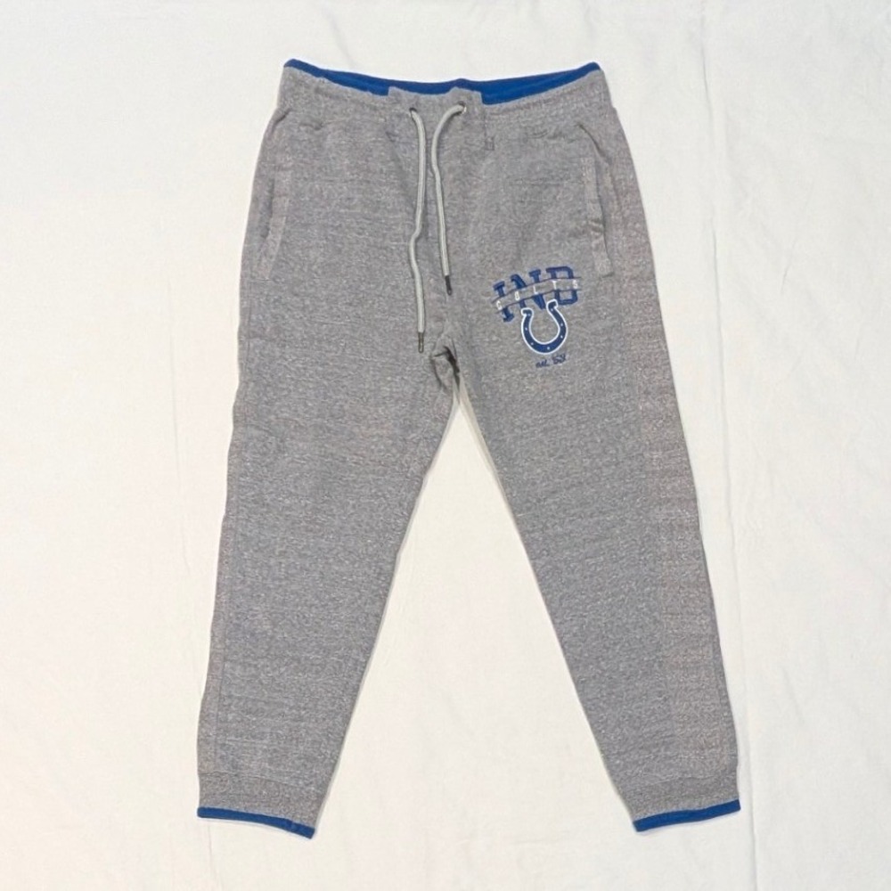 NFL Team Apparel Indianapolis Colts Joggers Mens Medium Pants Gray Embroidered